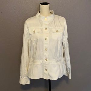 Jones NY White Denim Jacket